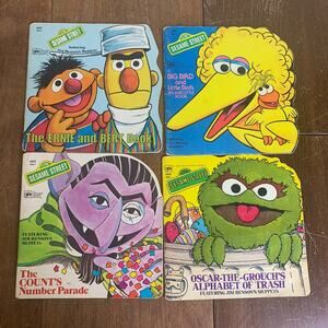 Sesame Street Vintage Retro‎ 1977 Bundle Lot of 4 Children's Kid's Story books